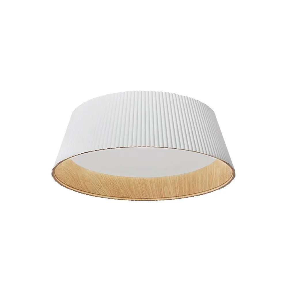 Plafonnier LED extra-plat avec détail en bois pour chambre et salon