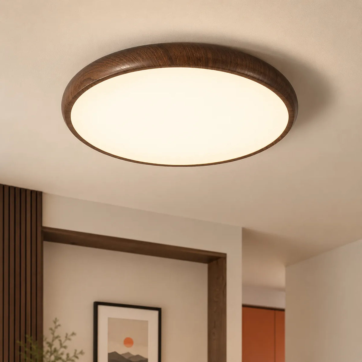 LED Oyster Light Ultra-Slim Round Flush Mount Ceiling Light for Bedroom and Living Room