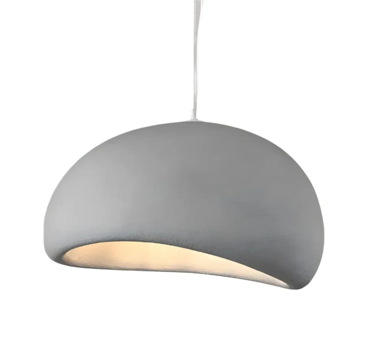Pendelleuchte mit asymmetrischem Kuppelschirm und glatter Fiberglasoberfläche