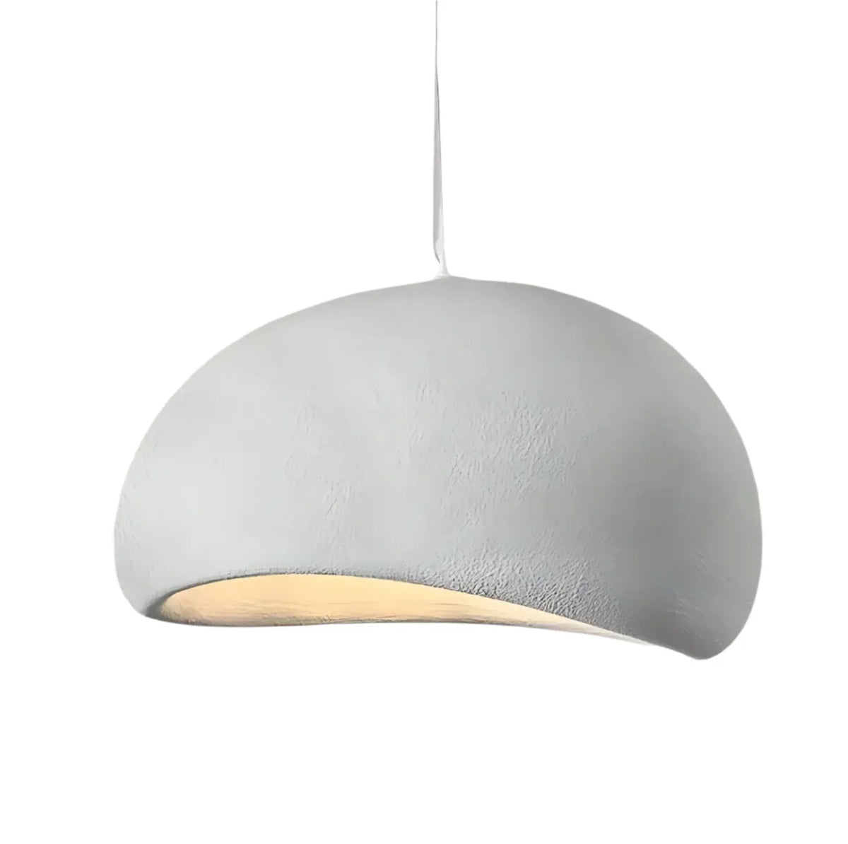 Pendelleuchte mit asymmetrischem Kuppelschirm und glatter Fiberglasoberfläche