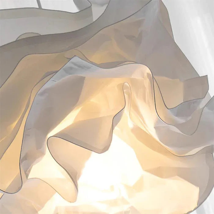Pendant Light with Cloud-Inspired Paper Shade and Warm LED Ambient Glow