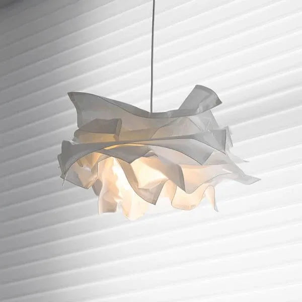Pendant Light with Cloud-Inspired Paper Shade and Warm LED Ambient Glow