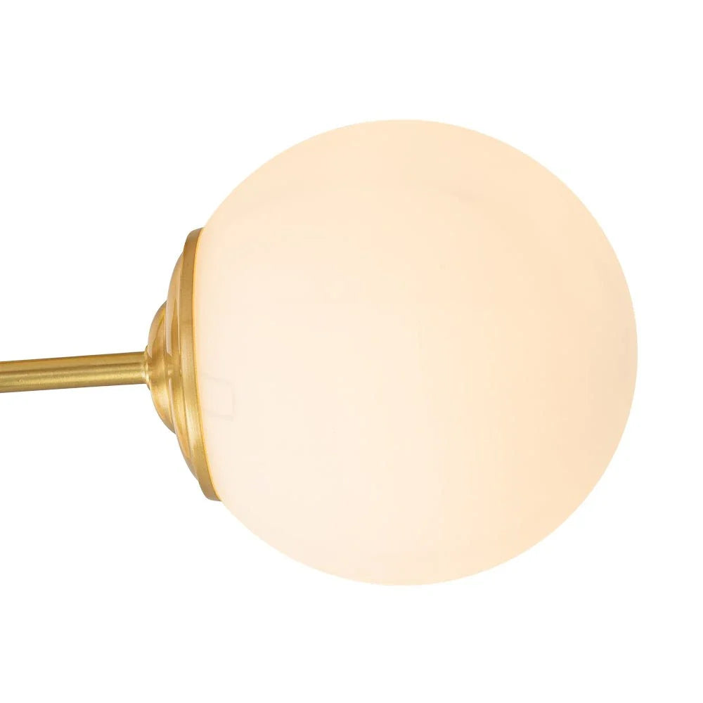 Kitchen Ceiling Lights Semi Flush Mount 3-Light Brass Glass Globe Mid-Century