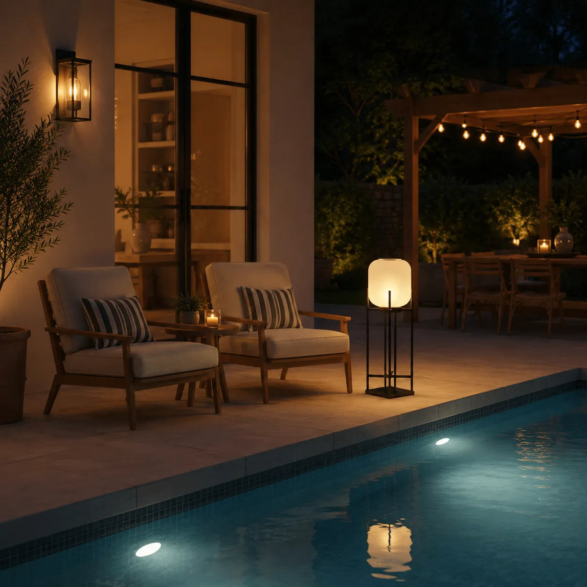 Solar Floor Lamp with LED and IP65 Weatherproof Design for Garden Patio Walkway Lighting
