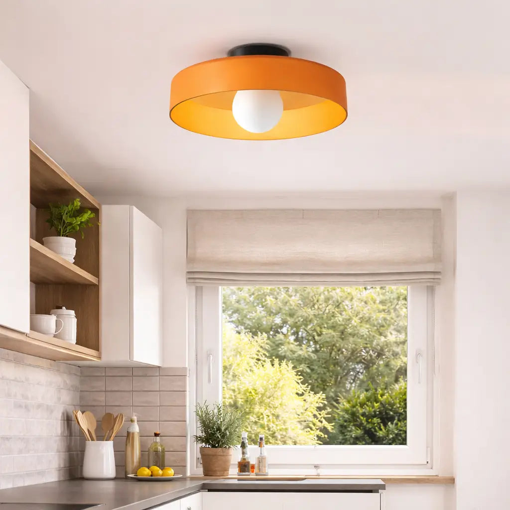 Kitchen Ceiling Lights with Translucent Glass Orb Shade Semi Flush Mount