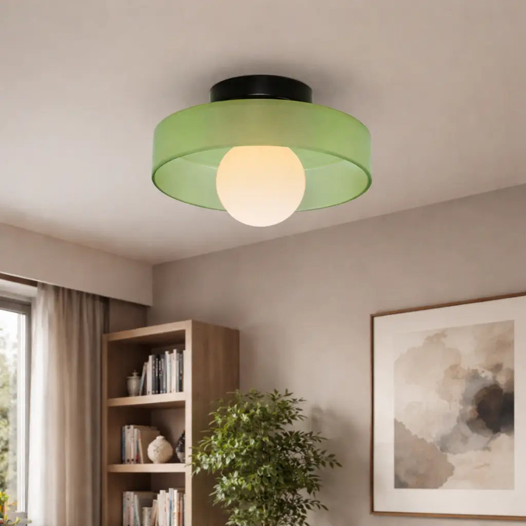 Kitchen Ceiling Lights with Translucent Glass Orb Shade Semi Flush Mount