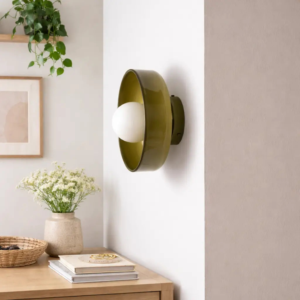 Kitchen Ceiling Lights with Translucent Glass Orb Shade Semi Flush Mount