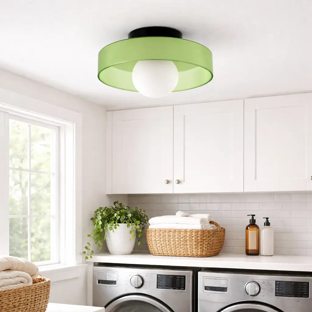 Kitchen Ceiling Lights with Translucent Glass Orb Shade Semi Flush Mount