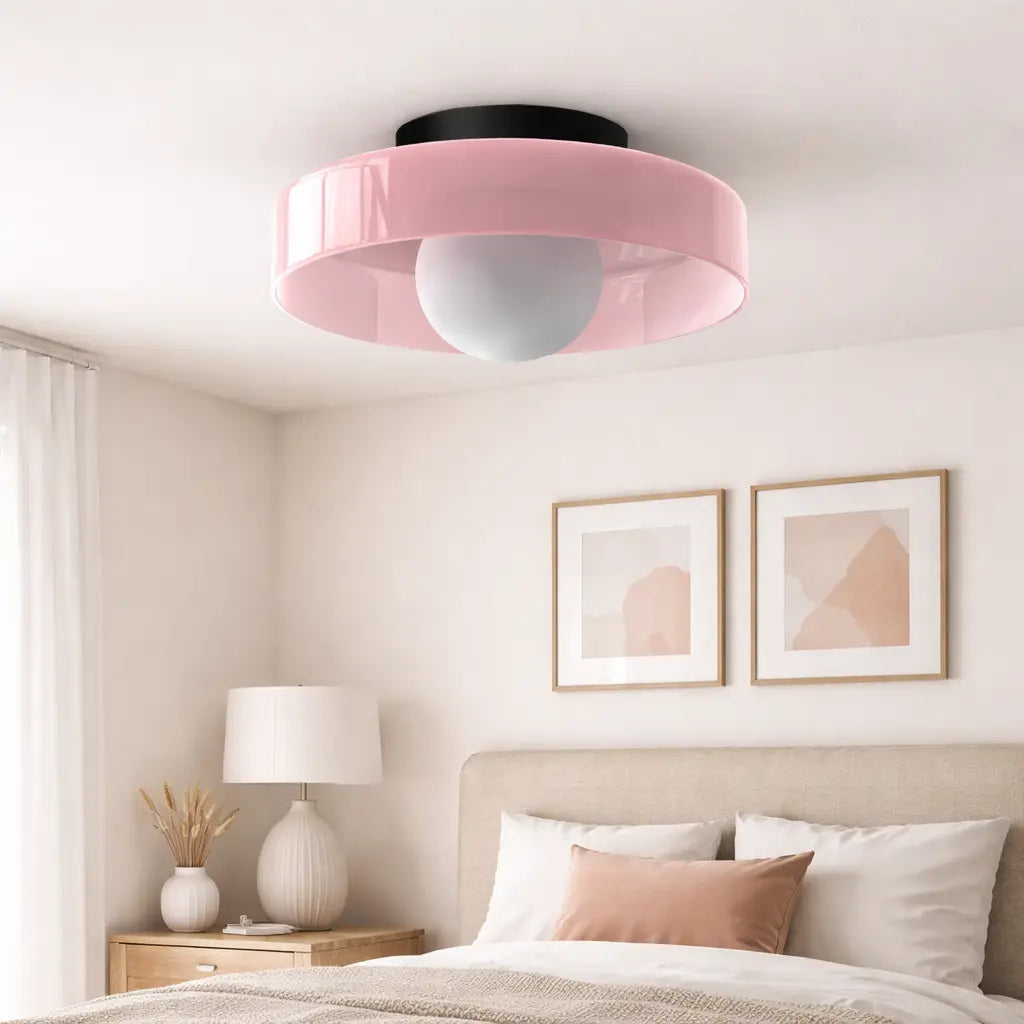 Kitchen Ceiling Lights with Translucent Glass Orb Shade Semi Flush Mount