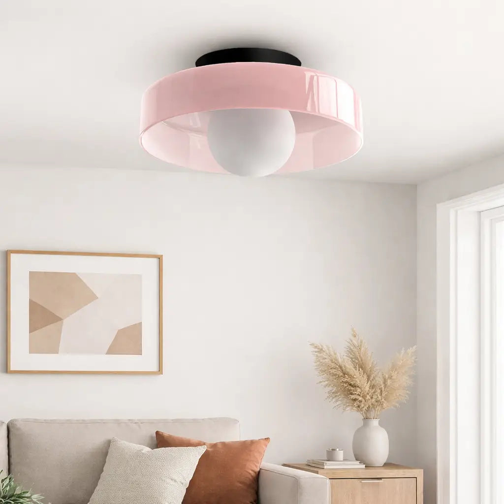 Kitchen Ceiling Lights with Translucent Glass Orb Shade Semi Flush Mount