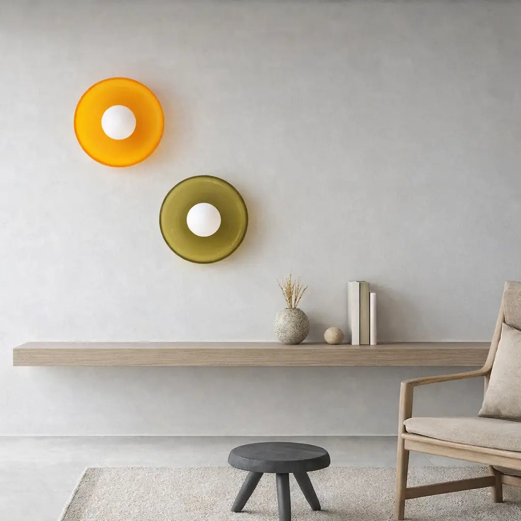 Kitchen Ceiling Lights with Translucent Glass Orb Shade Semi Flush Mount