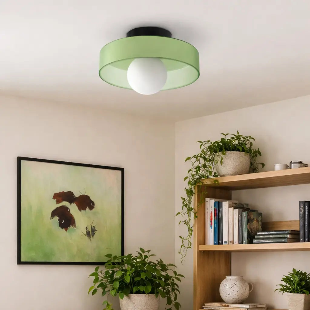 Kitchen Ceiling Lights with Translucent Glass Orb Shade Semi Flush Mount