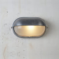 Outdoor Wall Sconce with Ribbed Glass Diffuser and Die-Cast Aluminium Industrial Bulkhead Design