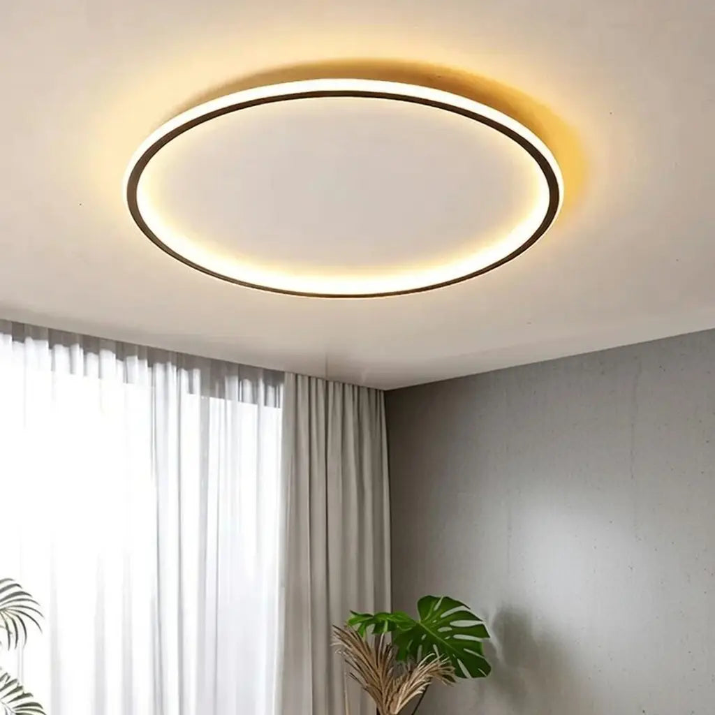 LED Oyster Light with Round Halo Flush Mount Ceiling Light for Bedrooms Hallways and Living Areas