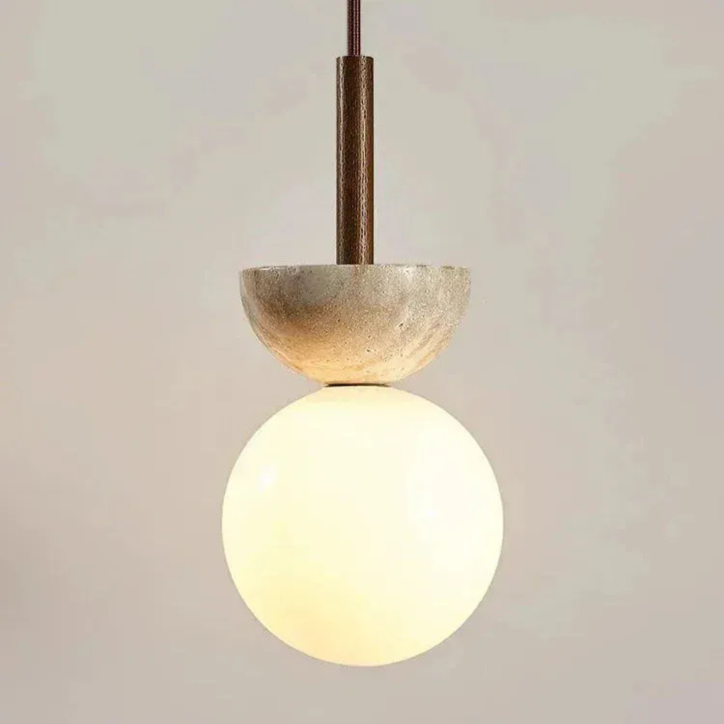 Pendelleuchte aus Naturstein mit LED