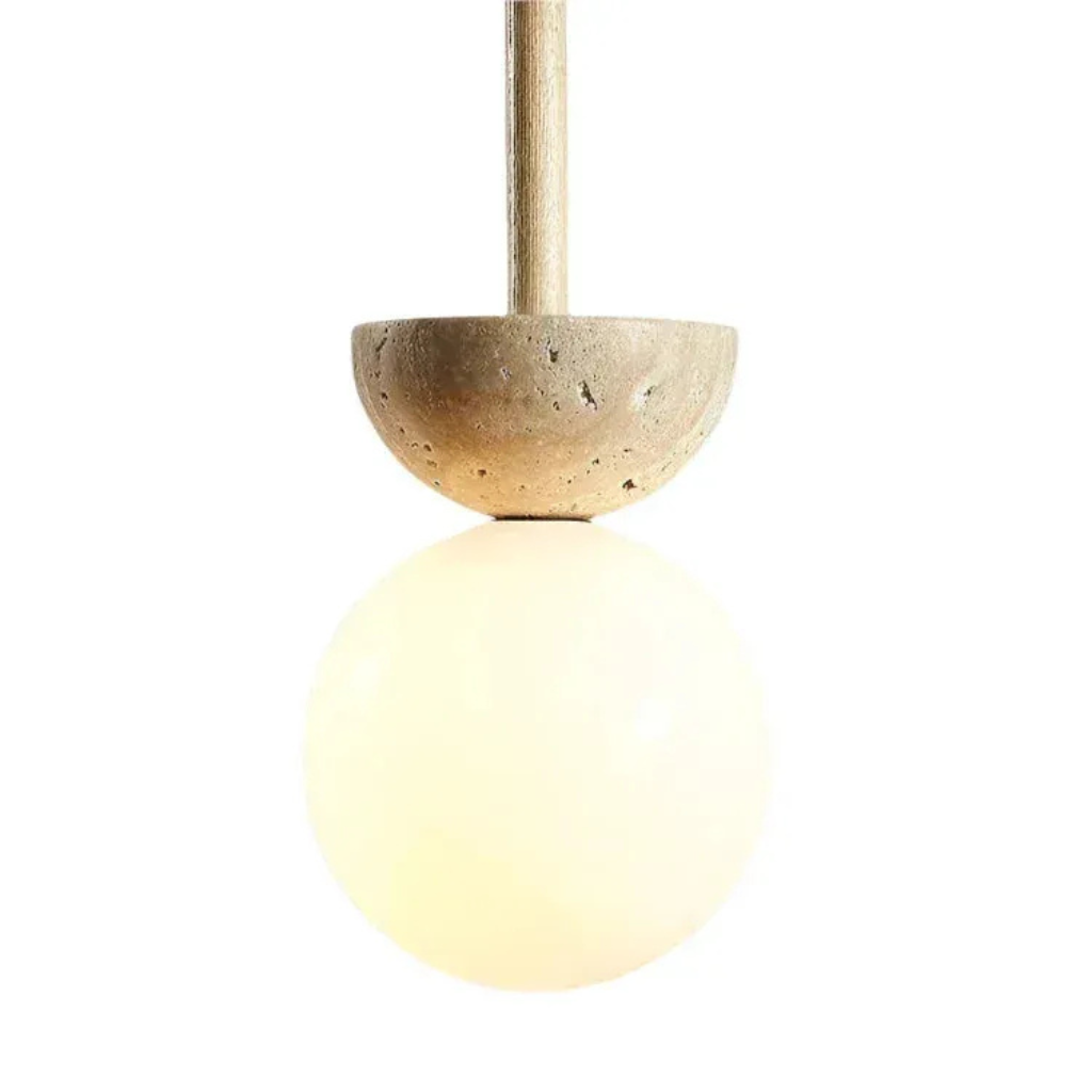 Pendelleuchte aus Naturstein mit LED