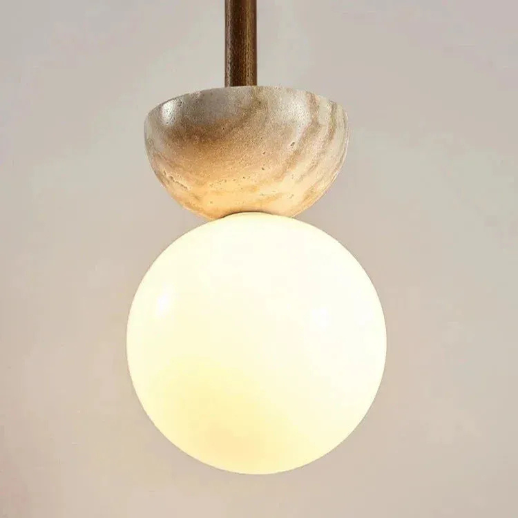 Pendelleuchte aus Naturstein mit LED