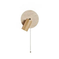 Wall Sconce Lamp with Adjustable Travertine and Wood Accent Modern Lighting