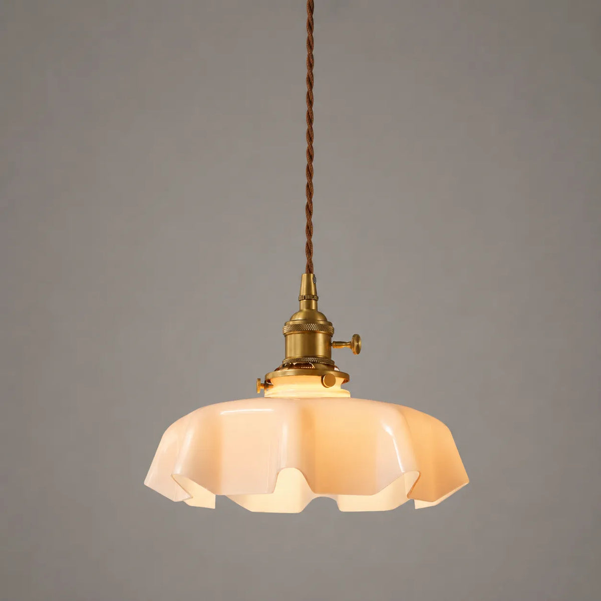Blythe Vintage Scalloped Glass Flower Pendant Light