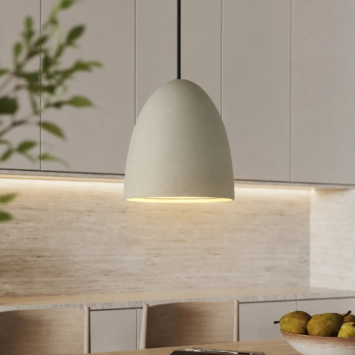 Pendelleuchte mit strukturiertem Zementschirm für Esszimmer und Kücheninsel