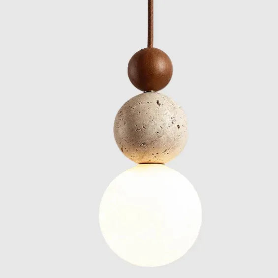 LED-Pendelleuchte mit Naturstein und warmem Lichtschein von 3000k für moderne Innenräume