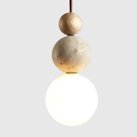 LED-Pendelleuchte mit Naturstein und warmem Lichtschein von 3000k für moderne Innenräume