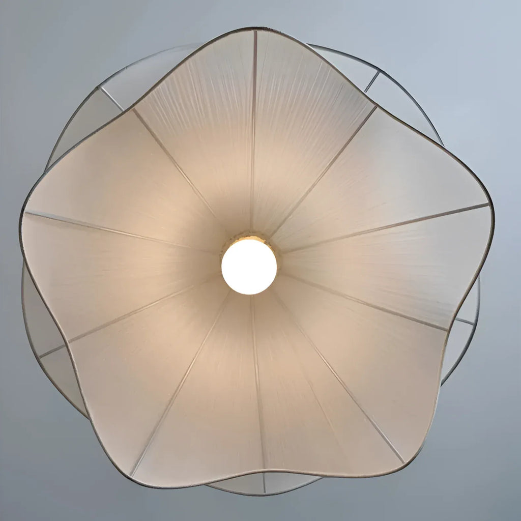 Pendant Light with Layered Fabric Wave Shade and Adjustable Suspension