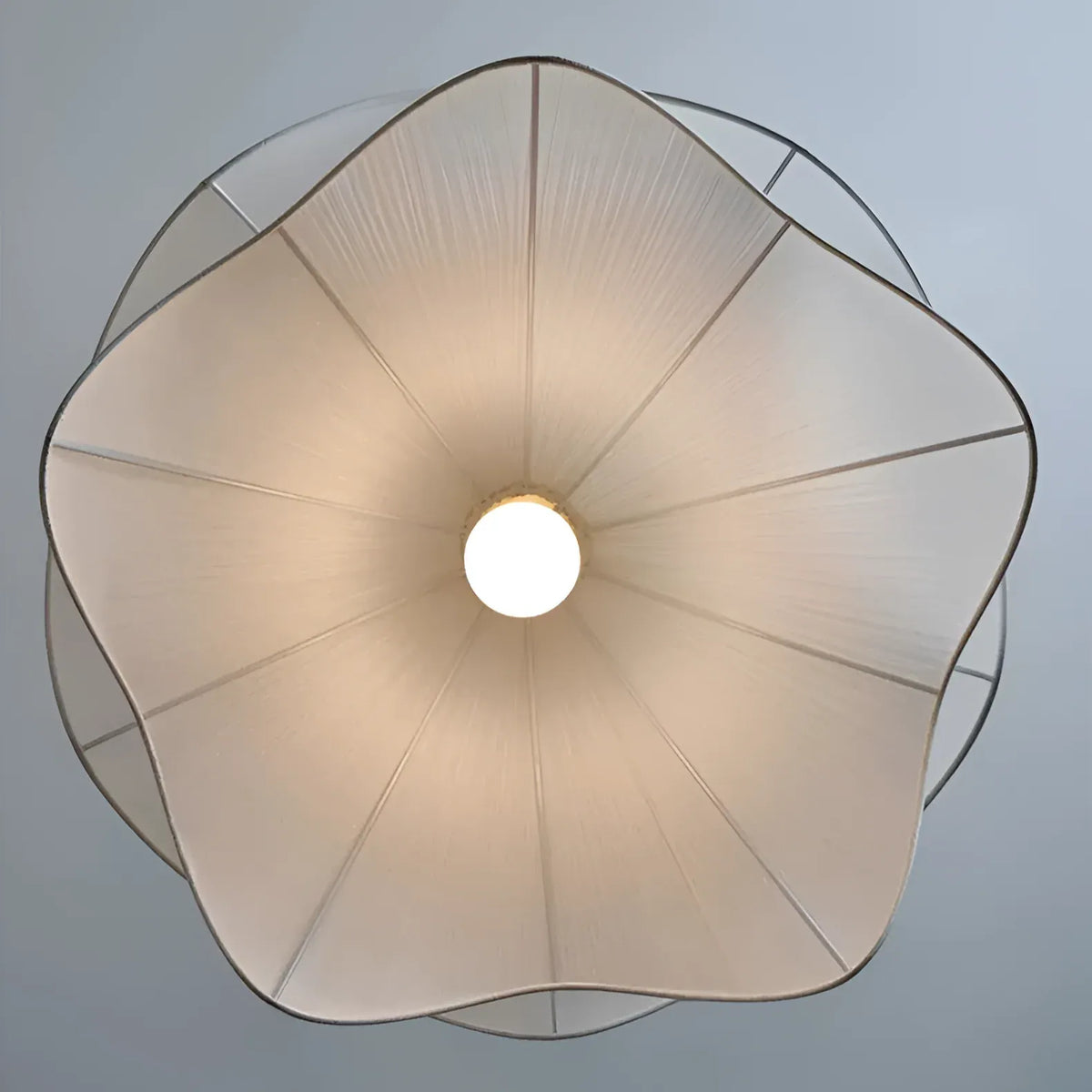 Pendant Light with Layered Fabric Wave Shade and Adjustable Suspension