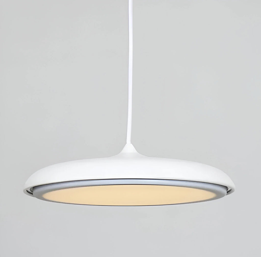 LED Pendant Lights with Modern Metallic Disc Design and Integrated Downward Lighting