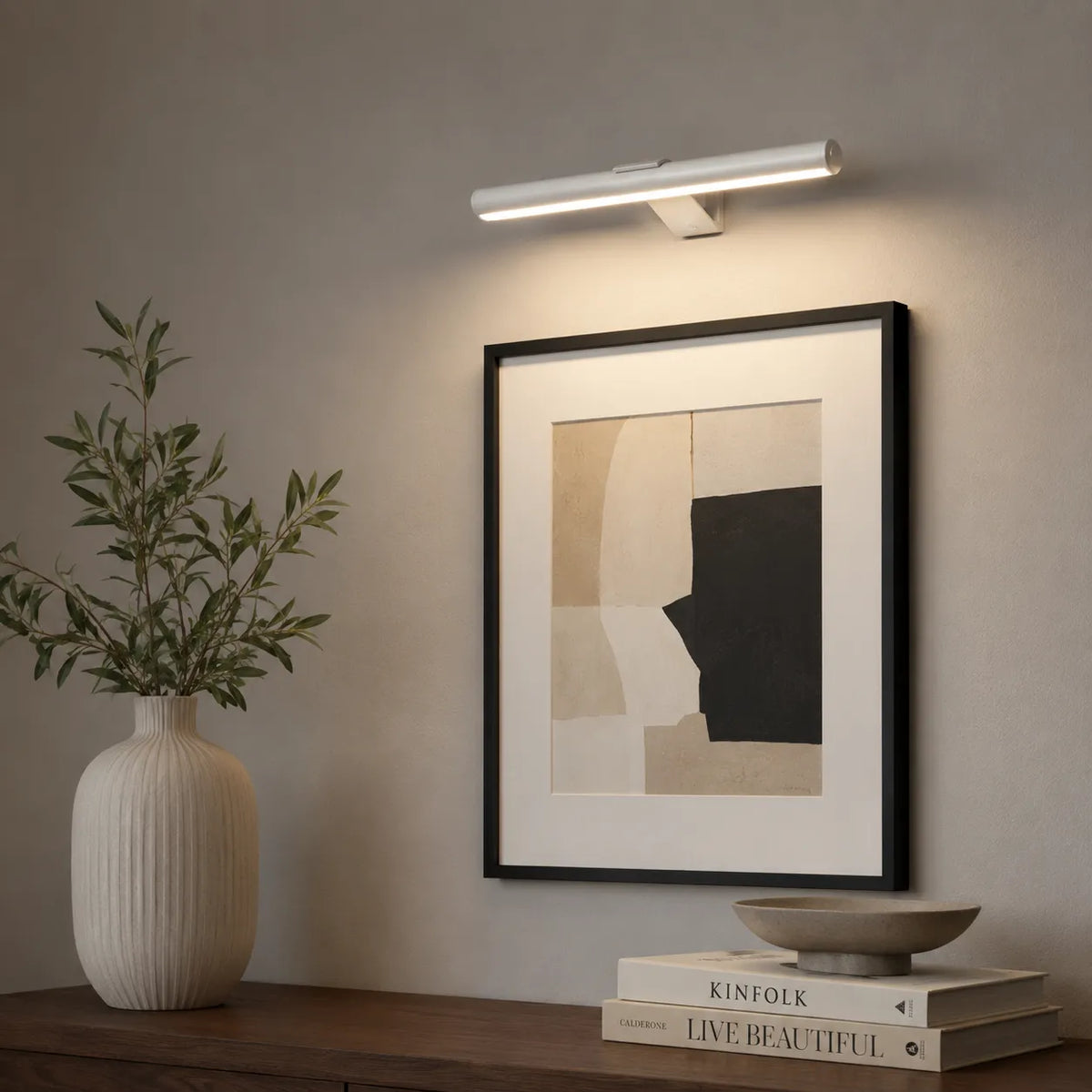 Akku-LED-Bilderleuchte mit verstellbarem, drehbarem Kopf und kabellosem, wiederaufladbarem Design
