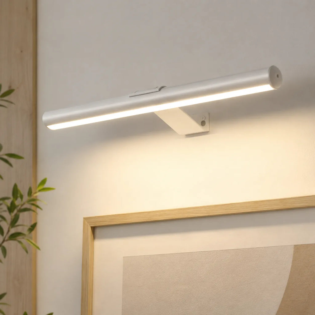 Battery LED Picture Light with Adjustable Rotating Head and Rechargeable Wireless Design