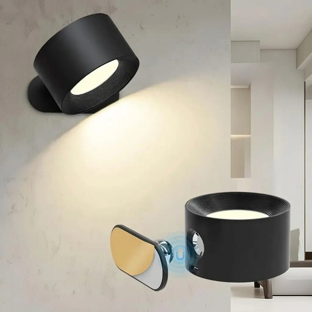 Wireless Wall Sconce with Rechargeable LED and Adjustable Magnetic Head