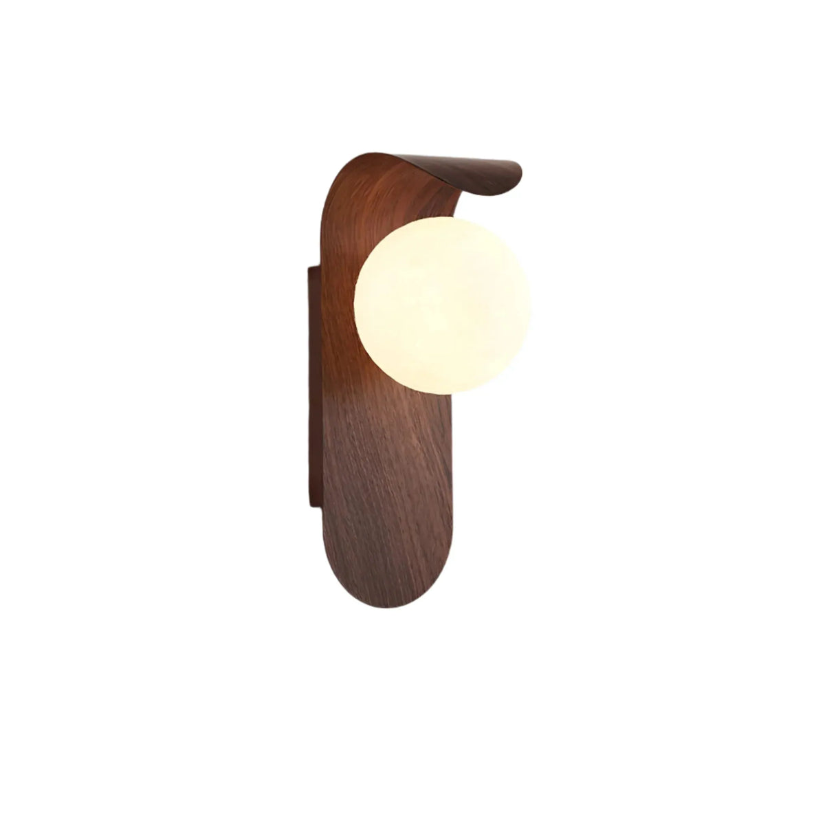 Aplique de pared con globo esmerilado y detalle curvo para dormitorios y pasillos
