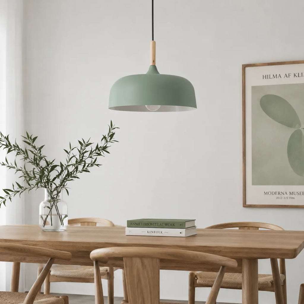 Pendelleuchte mit Holzakzent und minimalistischem Metalldesign für Wohnzimmer, Esszimmer und Küche