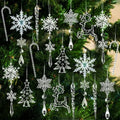 Acrylic Christmas Ornaments with Snowflakes Icicles and Crystal Hanging Decorations - Image 5