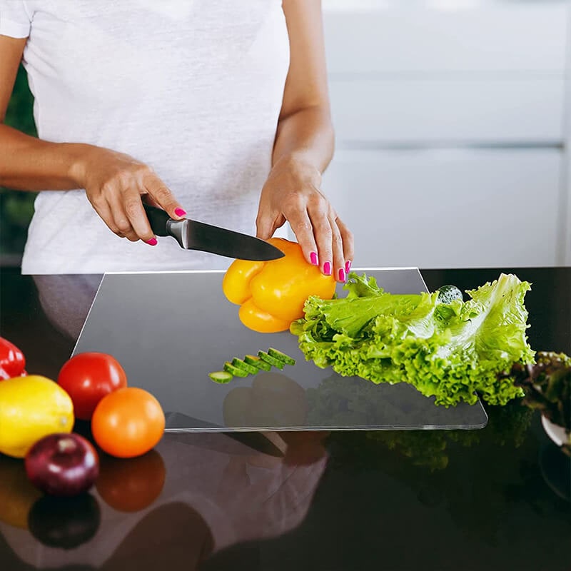 Acrylic Cutting Board with Non-Slip Feet and Counter Edge Lip for Kitchen Food Preparation - Image 7
