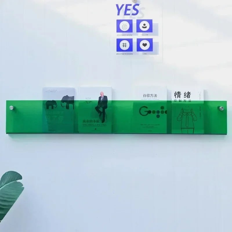 Acrylic Floating Shelf with Wall Mount and Front Barrier for Books and Magazines - Image 19