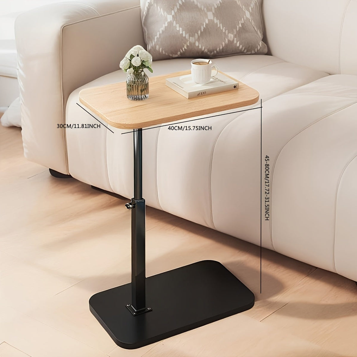 Adjustable Side Table with Height Adjustment and Top for Bedroom and Living Room - Image 5