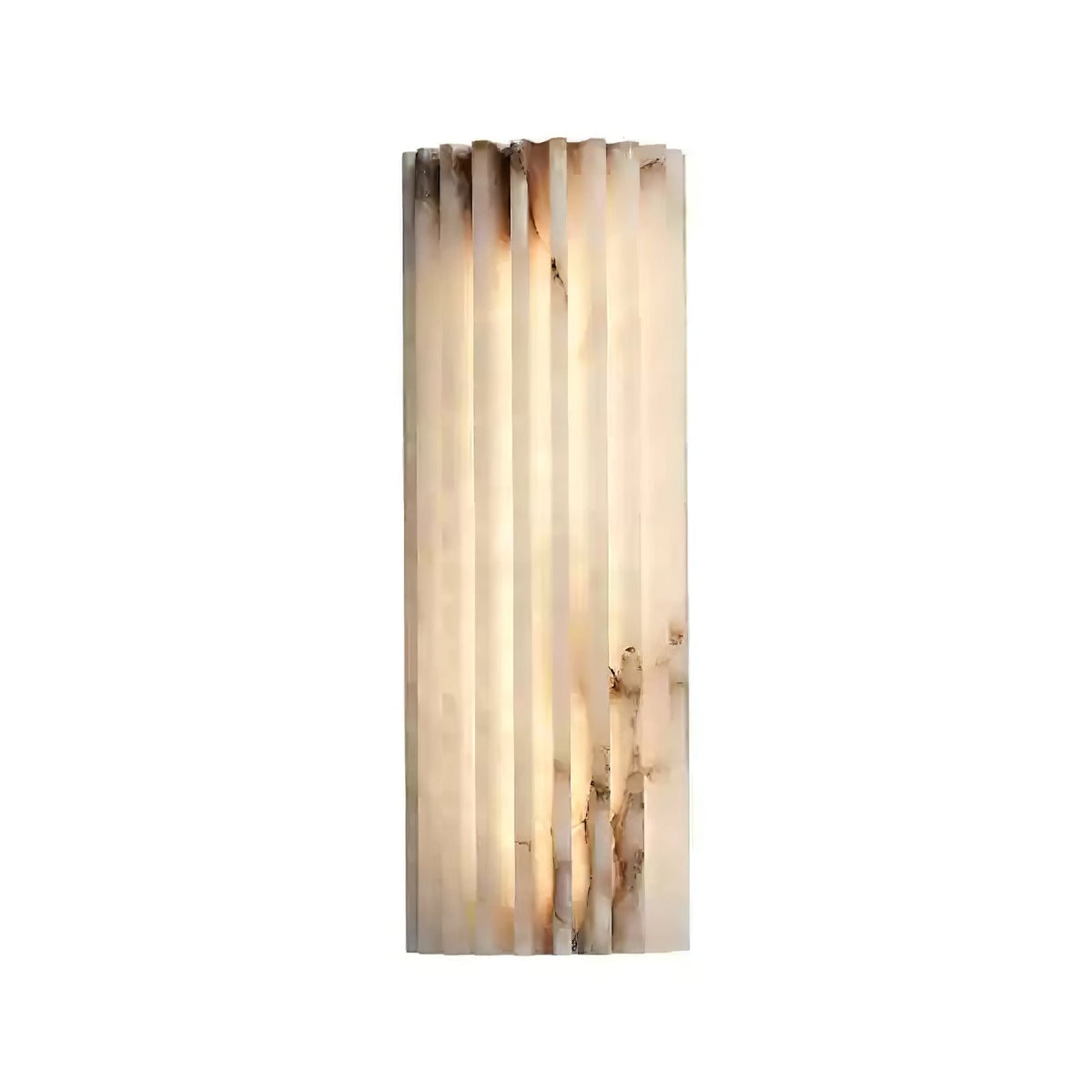 Alabaster Wall Sconce with Fluted Stone Texture and Integrated LED Light - Image 17