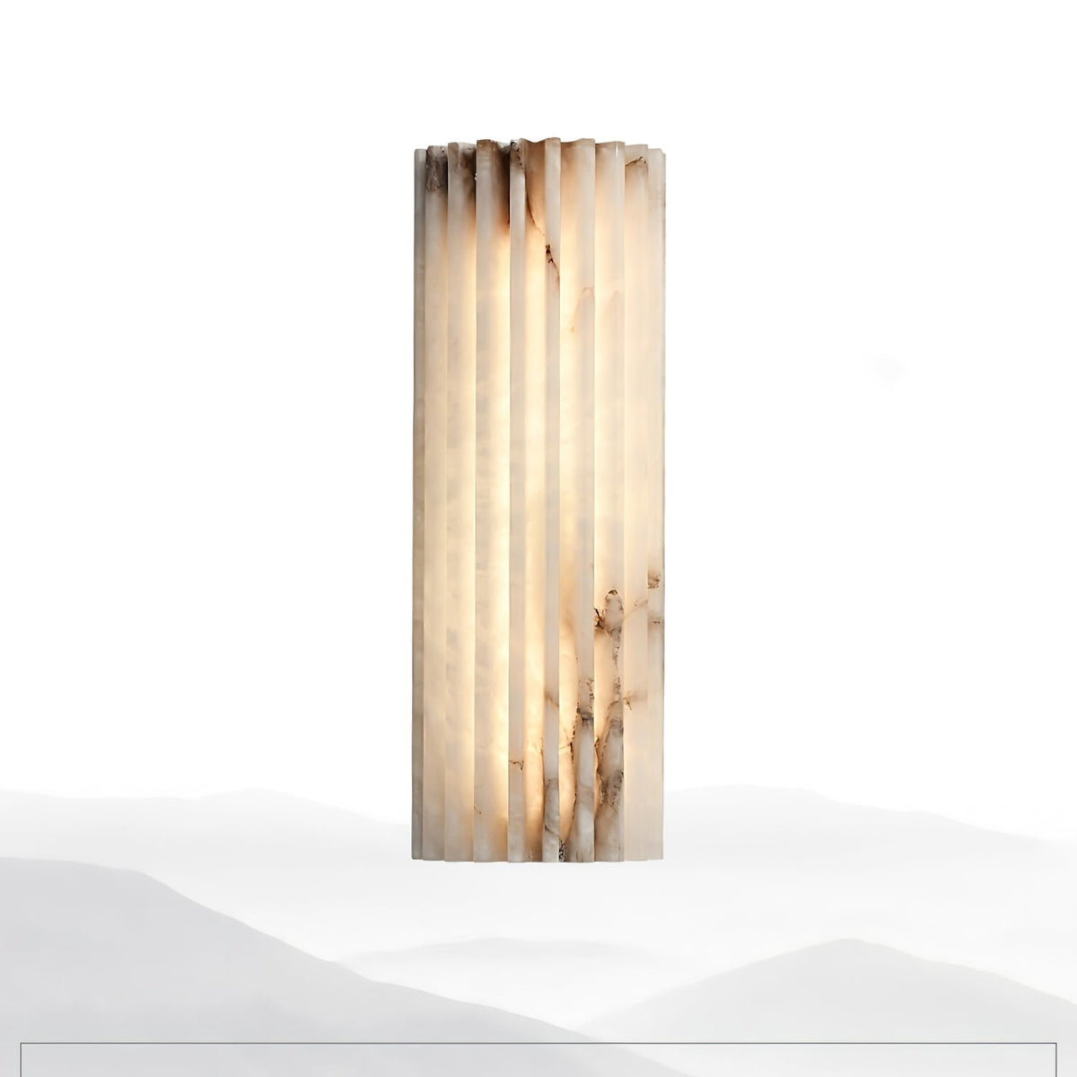 Alabaster Wall Sconce with Fluted Stone Texture and Integrated LED Light - Image 19