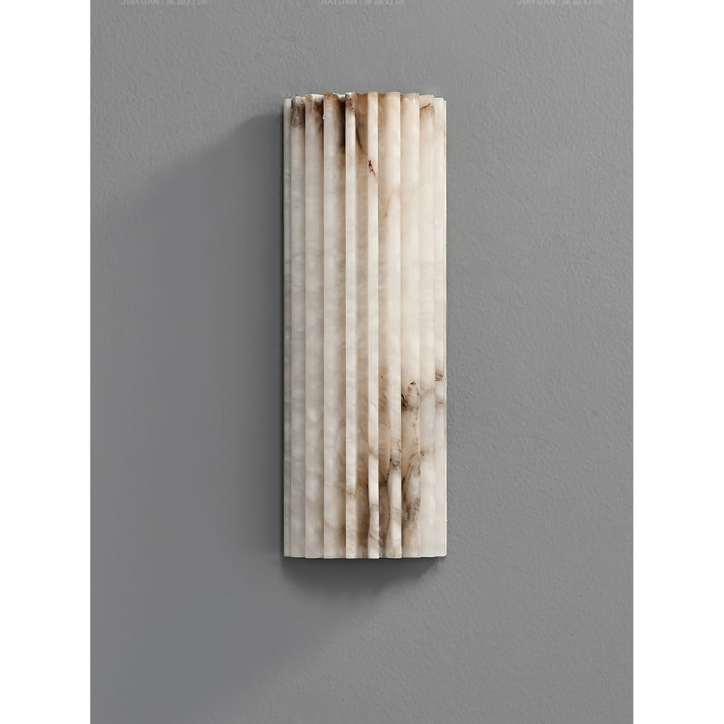 Alabaster Wall Sconce with Fluted Stone Texture and Integrated LED Light - Image 20