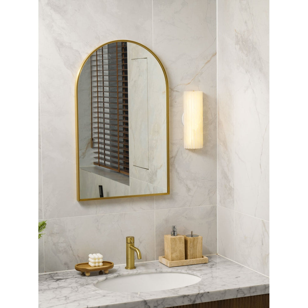 Alabaster Wall Sconce with Fluted Stone Texture and Integrated LED Light - Image 27