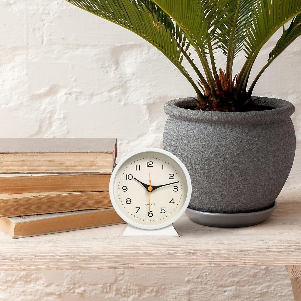 Analog Alarm Clock with Non-Ticking Quartz Movement Backlight and Integrated Stand - Image 13