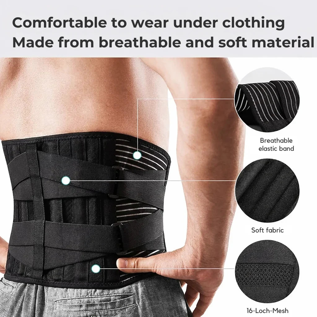 Back Brace with Lumbar Support and Adjustable Compression Straps - Image 3
