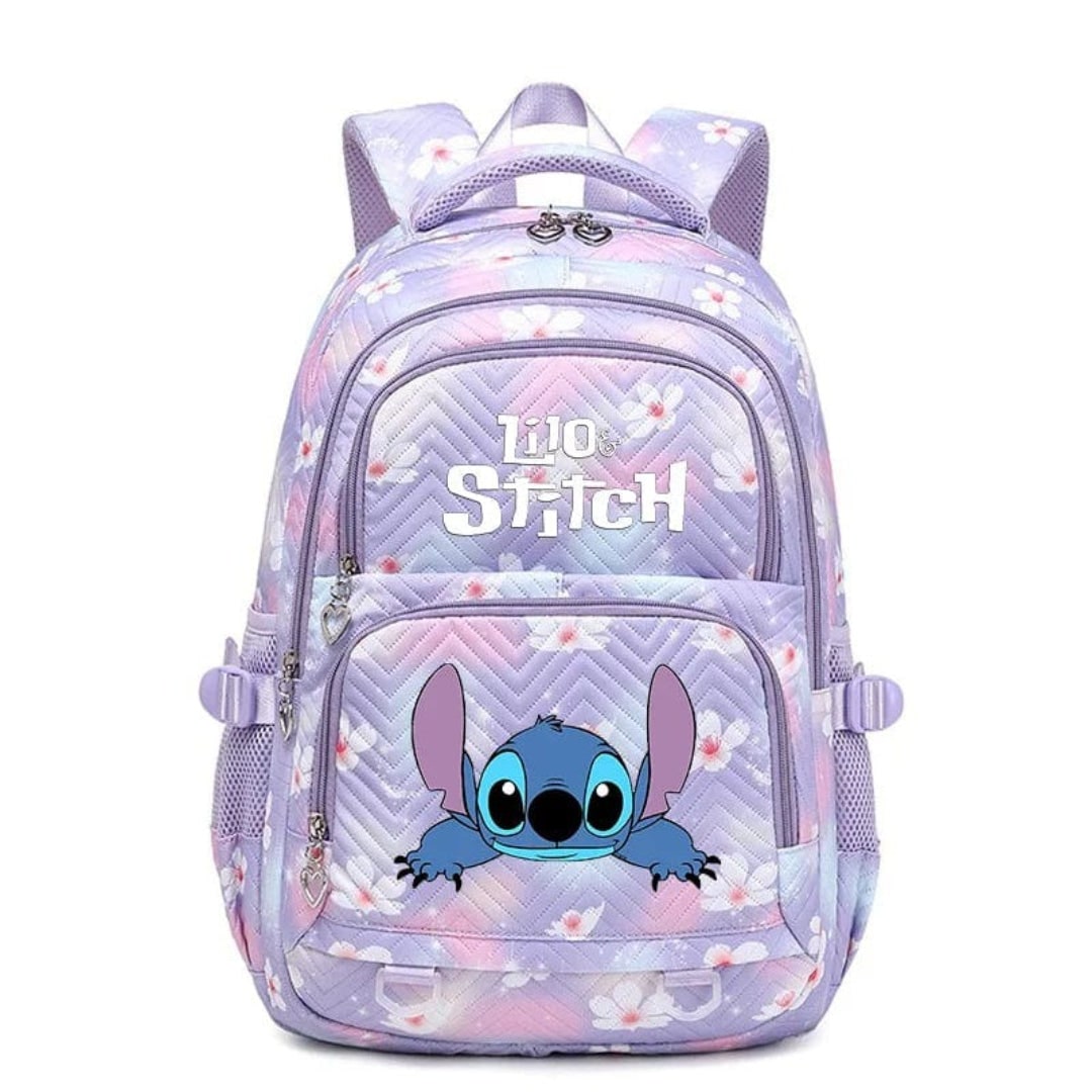Back to School Quilted Backpack with Character Print and Multiple Pockets - Image 4