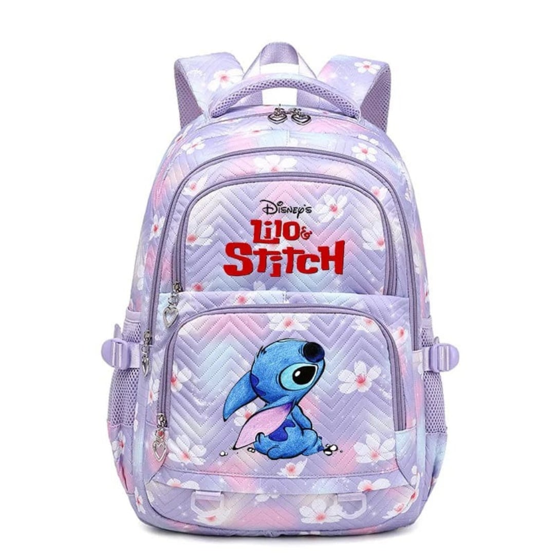 Back to School Quilted Backpack with Character Print and Multiple Pockets - Image 5
