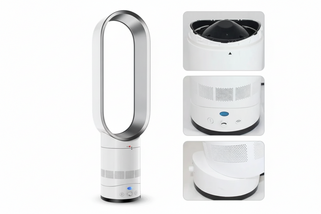 Bladeless Fan with Oscillating Remote Control and Detachable Design for Home Cooling - Image 6