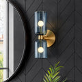 Wall Sconce Lamp with Dual Sculpted Glass Shades Modern Contemporary Lighting