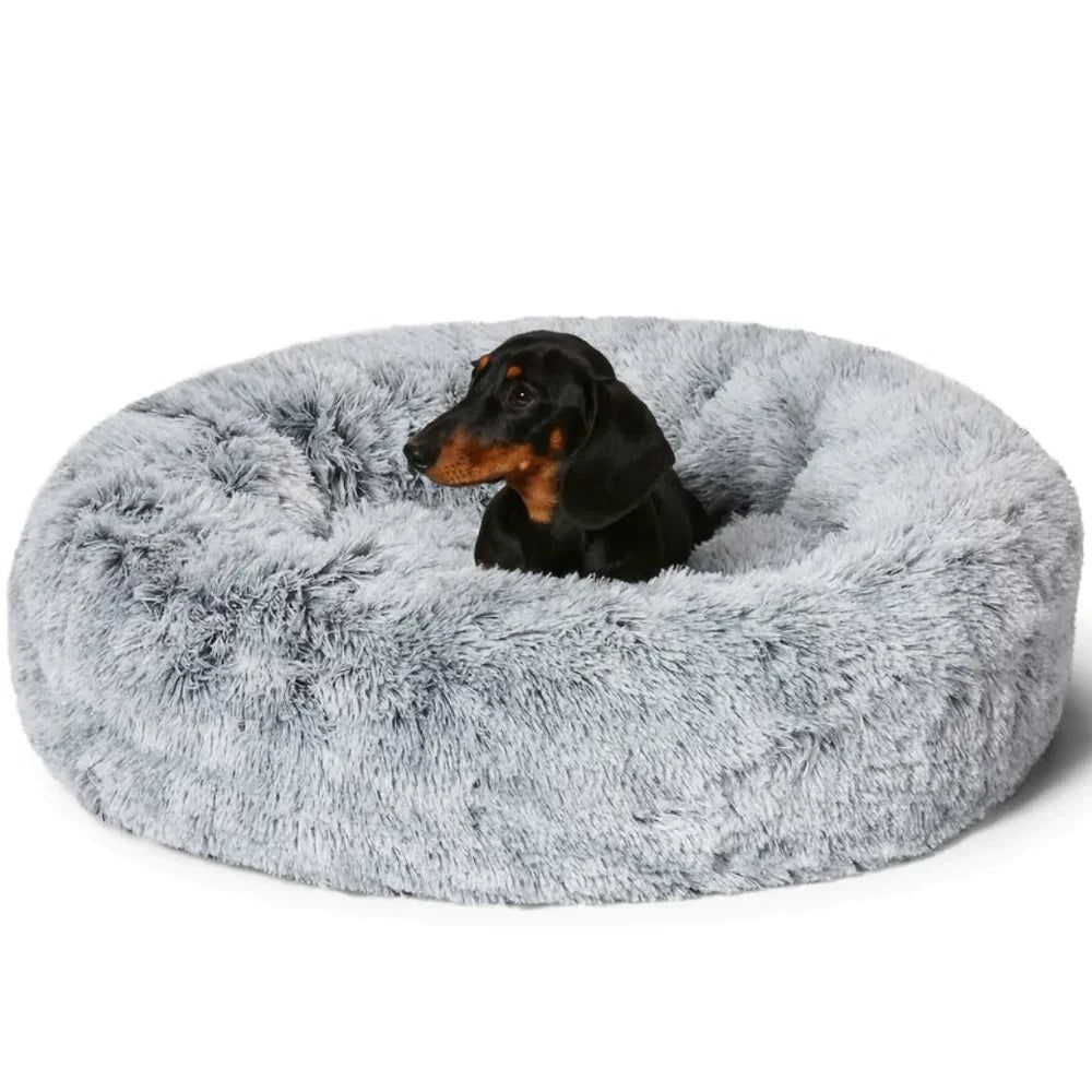 Calming Donut Dog Bed with Plush Raised Rim and Round Nest Design - Image 2