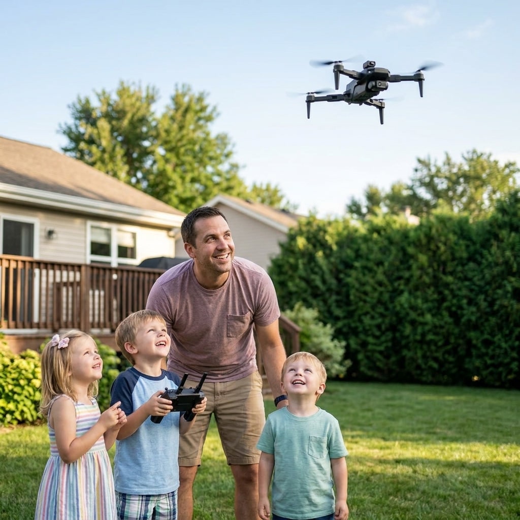 Camera Drone Quadcopter with 3-Axis Gimbal Foldable Portable Design and Remote Controller - Image 1